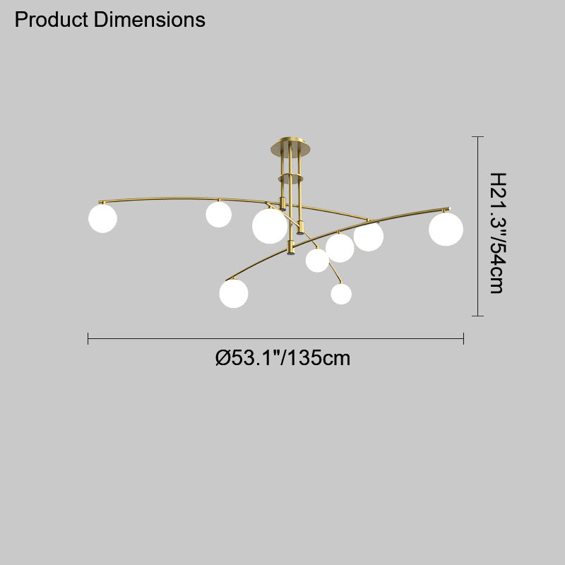 WOMO Branching Frosted Glass Bubble Chandelier-WM2295a