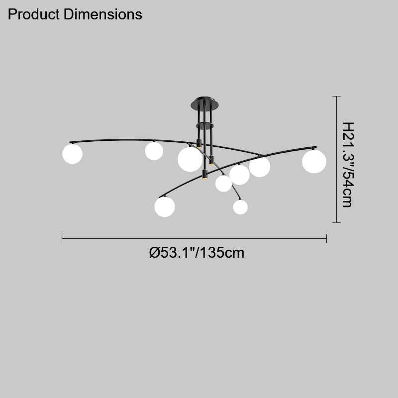 WOMO Branching Frosted Glass Bubble Chandelier-WM2295a