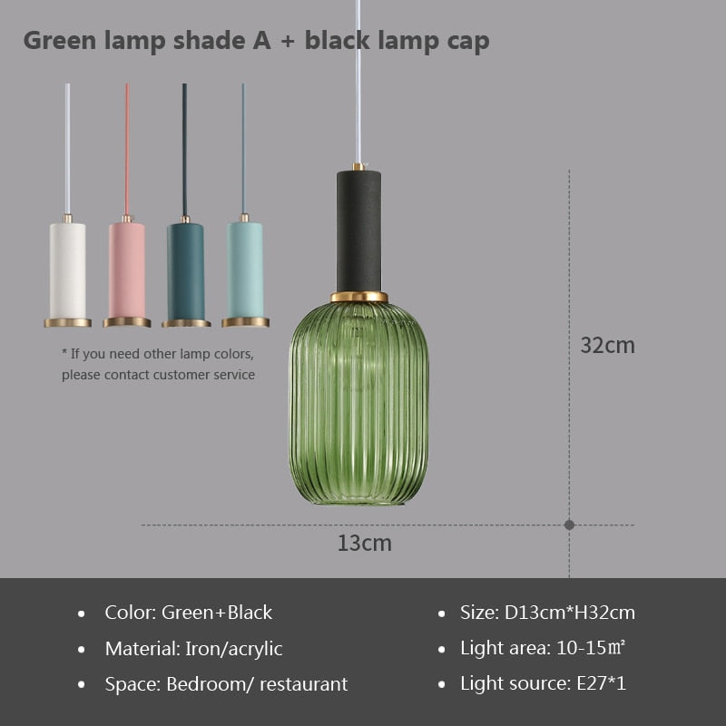 Wad Nordic Colorful Glass Pendant Light