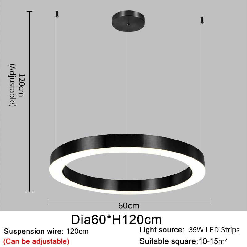 Ylk Bosque Black Ring Chandelier