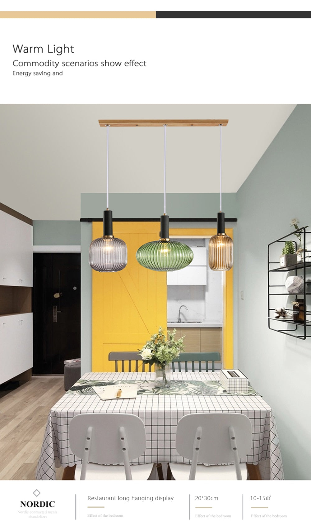 Wad Nordic Colorful Glass Pendant Light