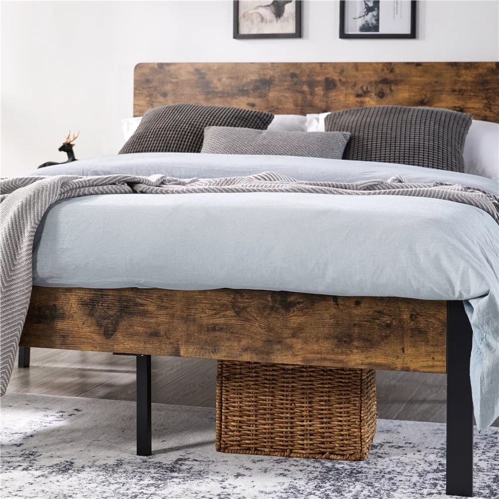 Stig - Nordic Wooden Bed Frame Queen Bed Frame with Storage