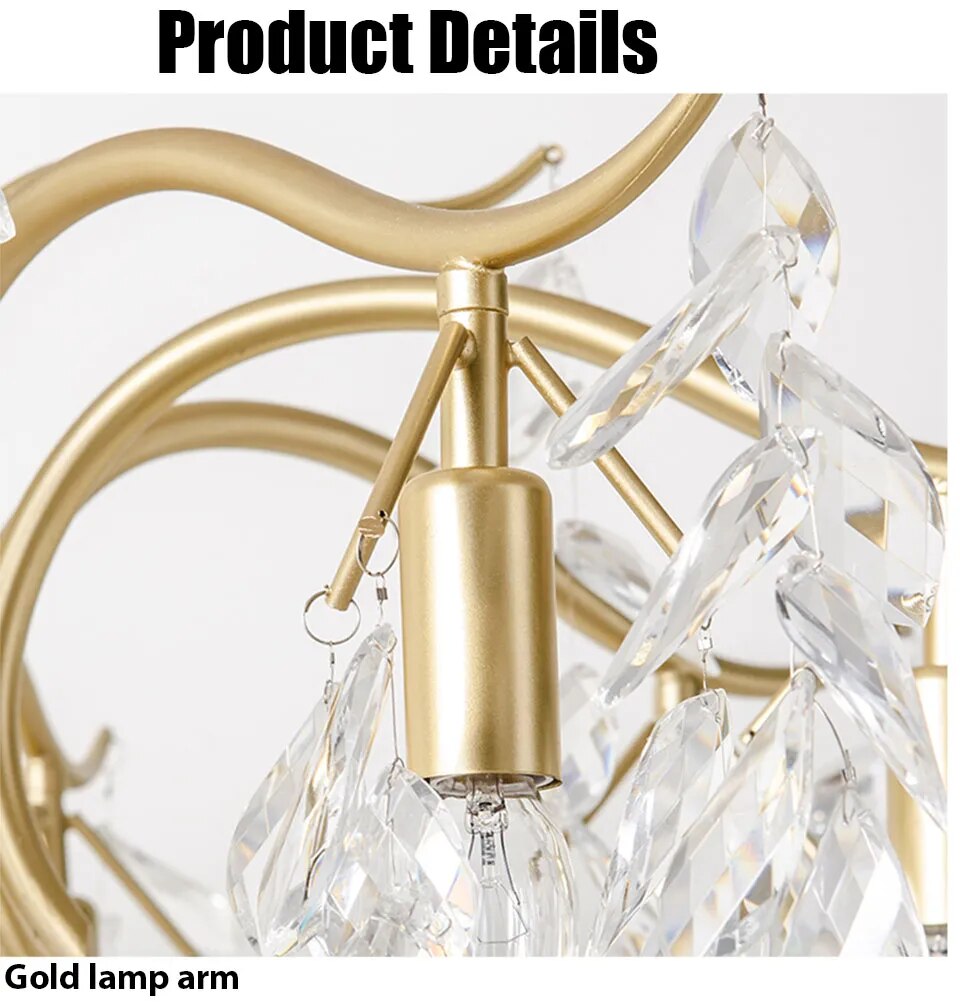 IIS Modern Crystal Gold branch Sconces Luxury Light Fixture