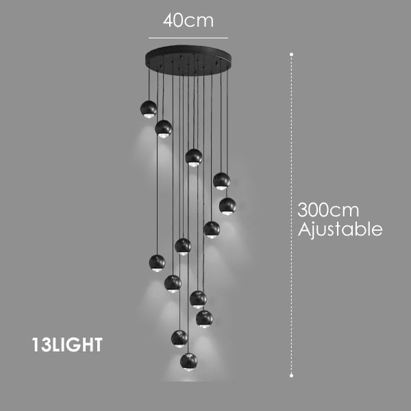 APEX Modern LED Duplex Hall Lighting Spiral Staircase Pendant Light