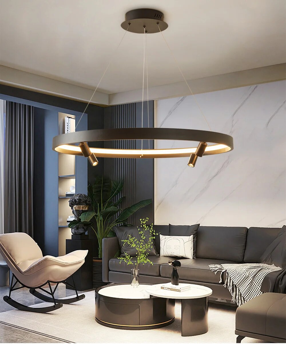 Ylk Black/Gold Spotlight Chandelier