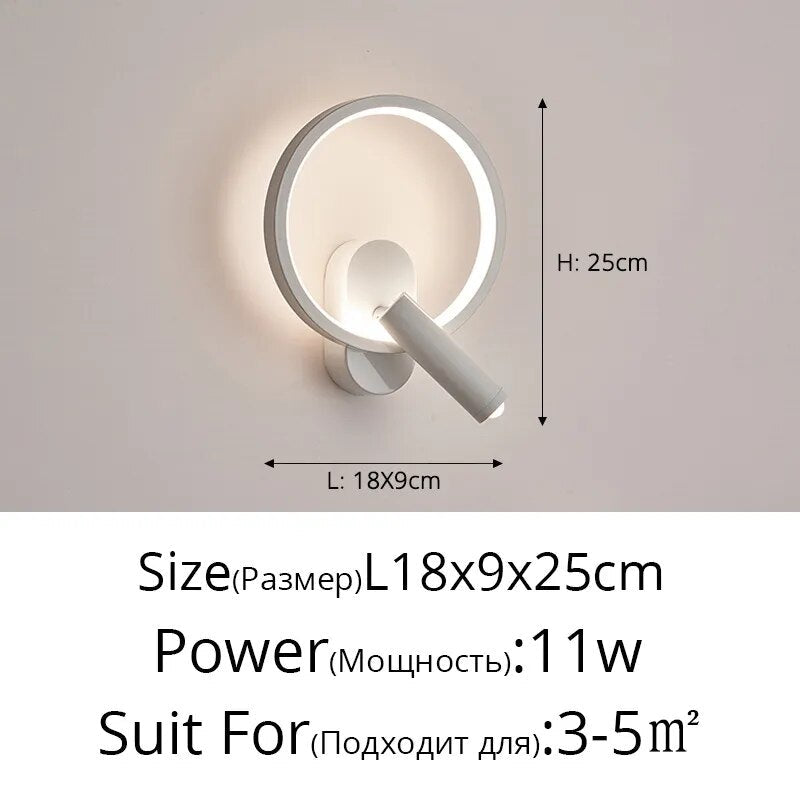 Touch Sensor Rotatable Spotlight Modern LED Wall Lights