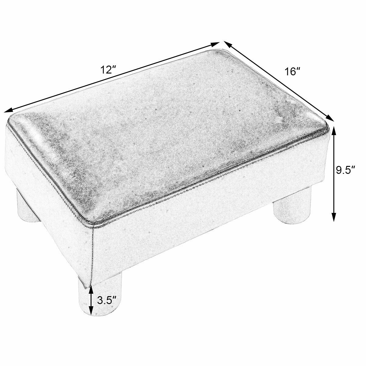 Viljar - Leather Chair Ottoman Small Stool Footrest Bar Stool