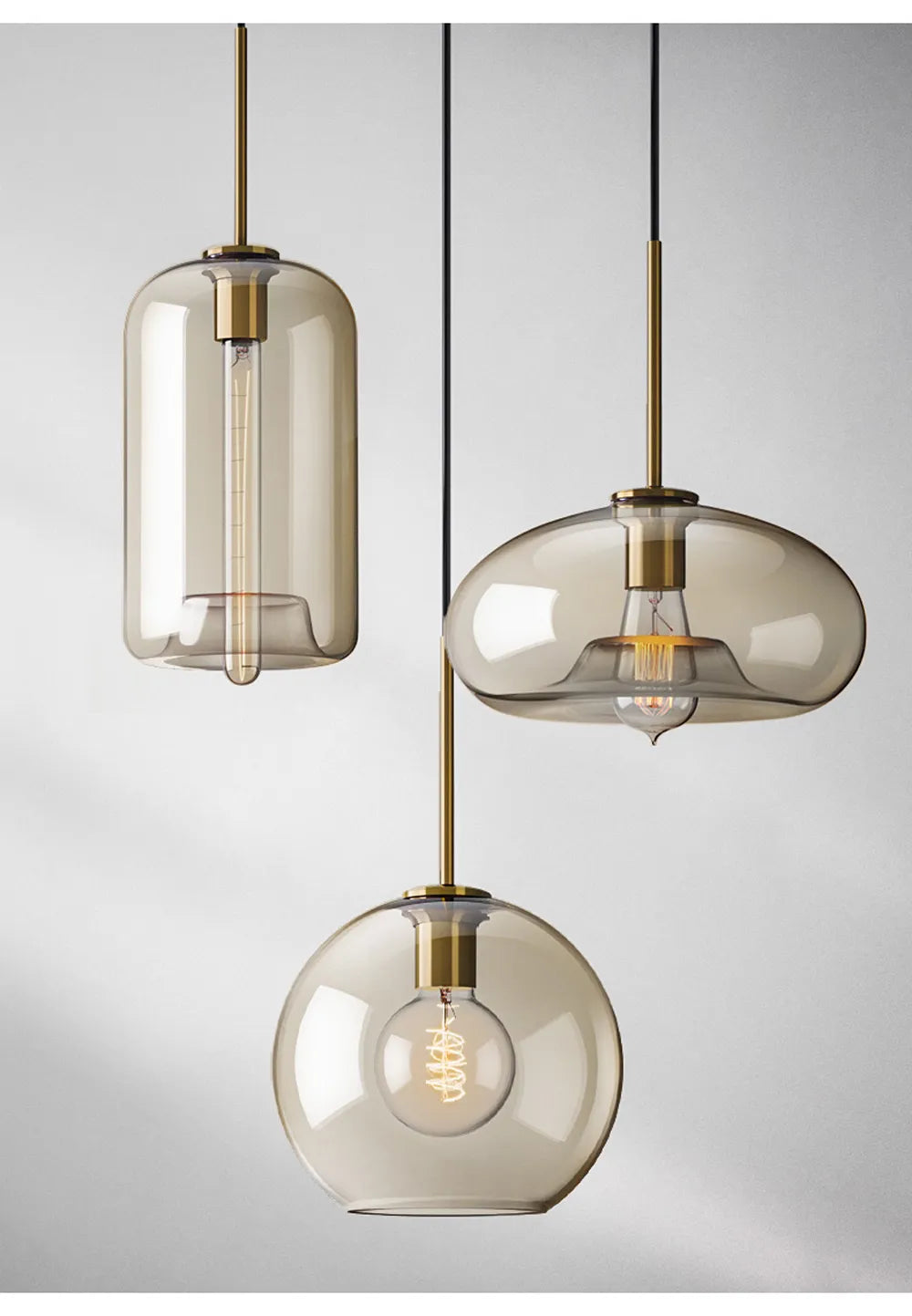Nordic Industrial Glass LED Pendant