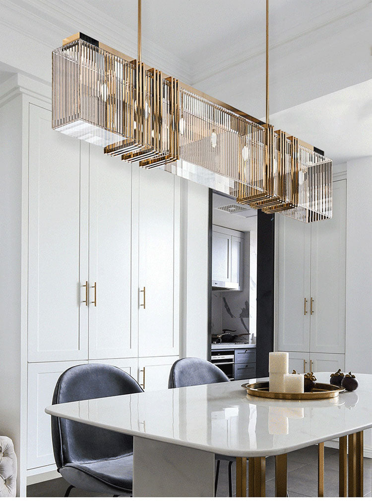 IIS Stainless Steel Hanging Pendant Light Crystal