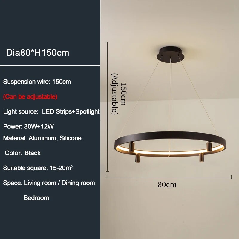 Ylk Black/Gold Spotlight Chandelier