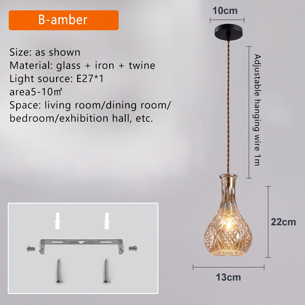 HEN Aegea Retro Glass Lampshade Pendant Lights