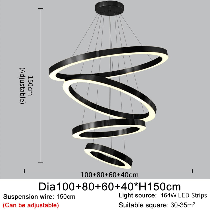 Ylk Bosque Black Ring Chandelier