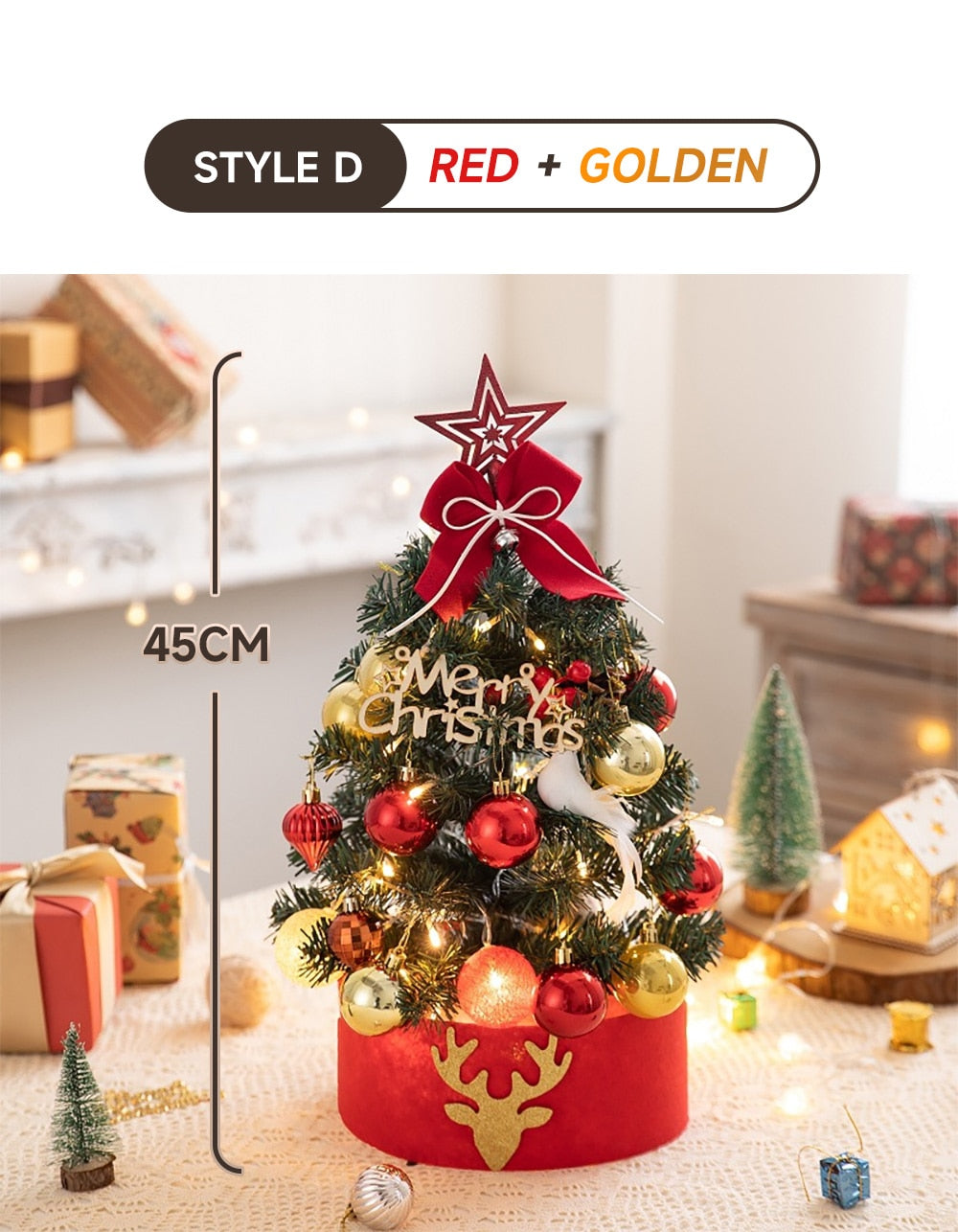 PQ 45CM DIY Desktop Christmas Tree Night Lights