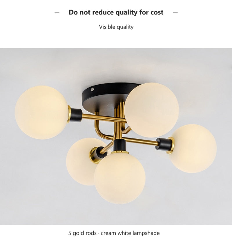 Wad Nordic Round Glass Chandelier