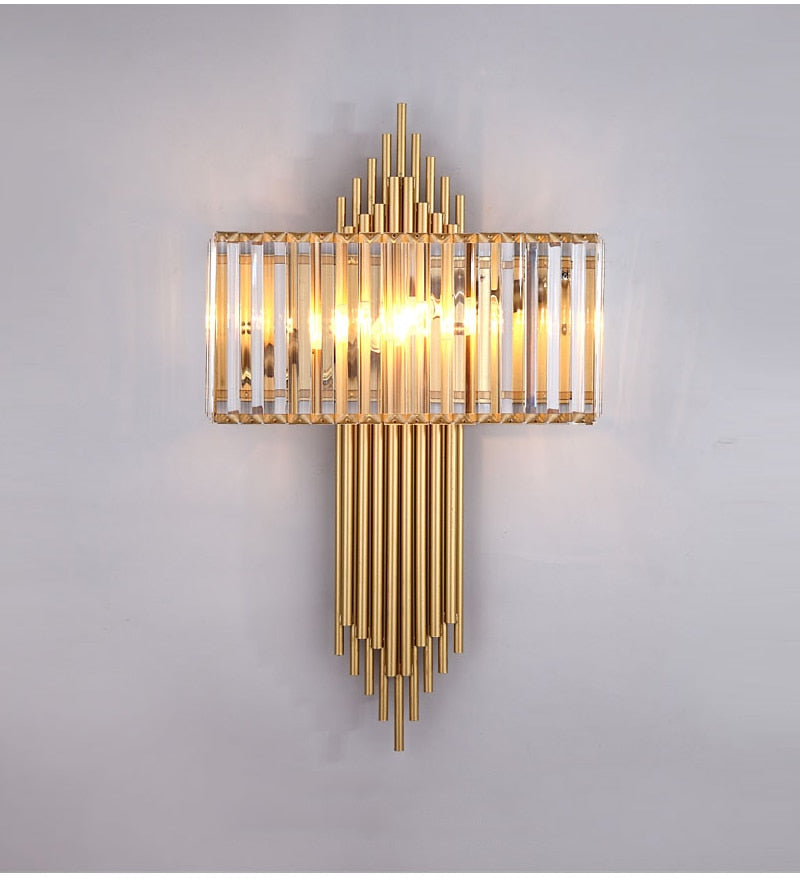 Ylk Black/Gold Crystal Wall Lamp