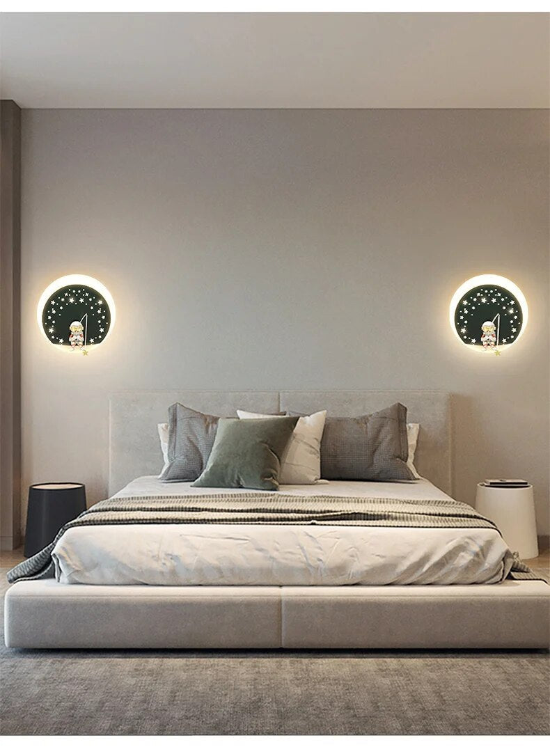 MAV Kid's room creative Wall Lamp Stars Projection Astronaut Decoration