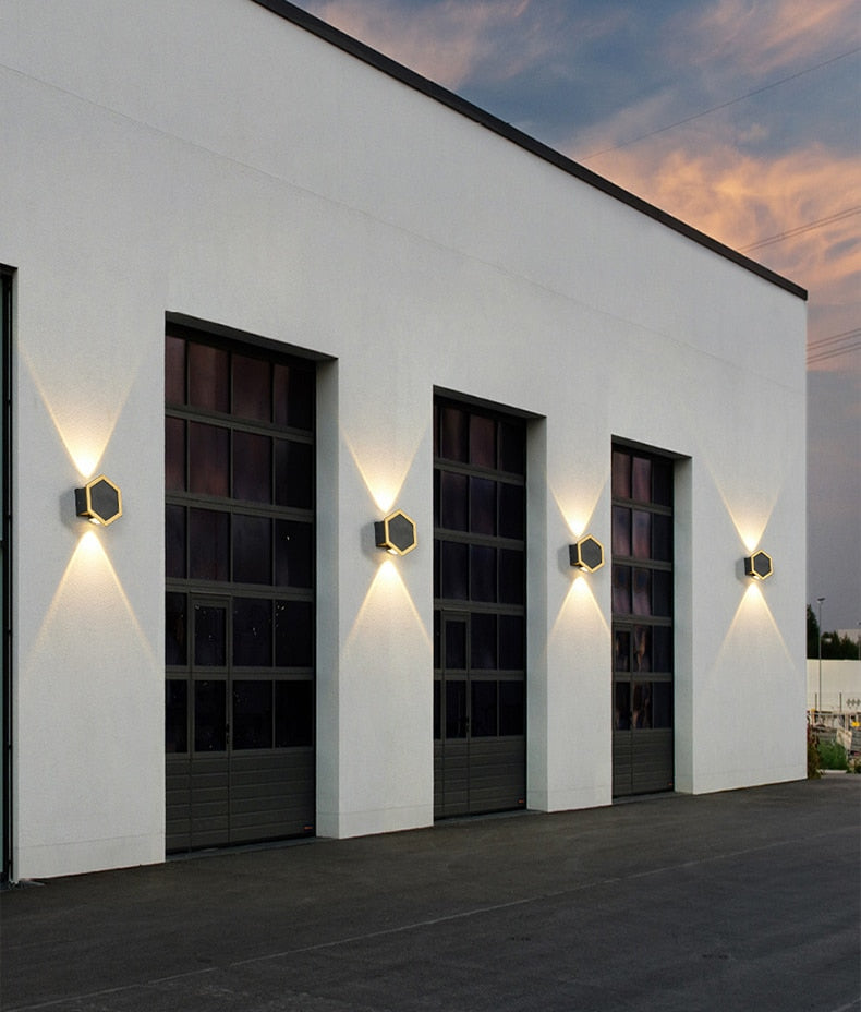 WIN LED Waterproof Hexagonal Outdoor IP65 Wall Light Up And Down Double-headed