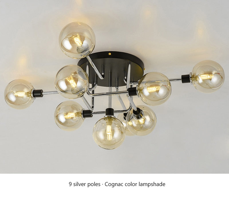 Wad Nordic Round Glass Chandelier