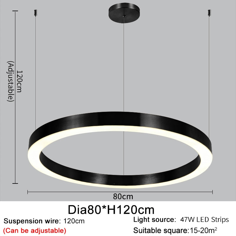 Ylk Bosque Black Ring Chandelier