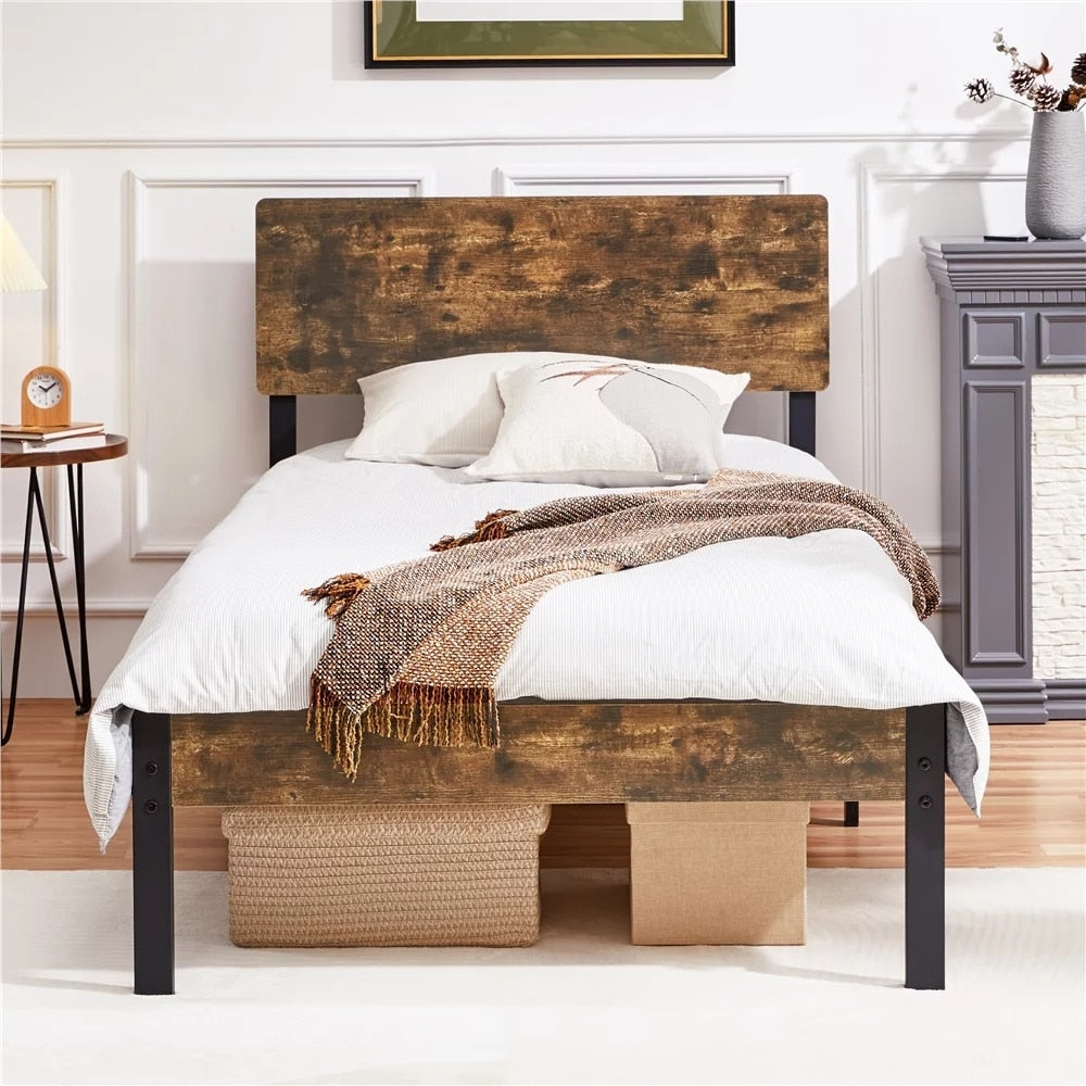 Stig - Nordic Wooden Bed Frame Queen Bed Frame with Storage