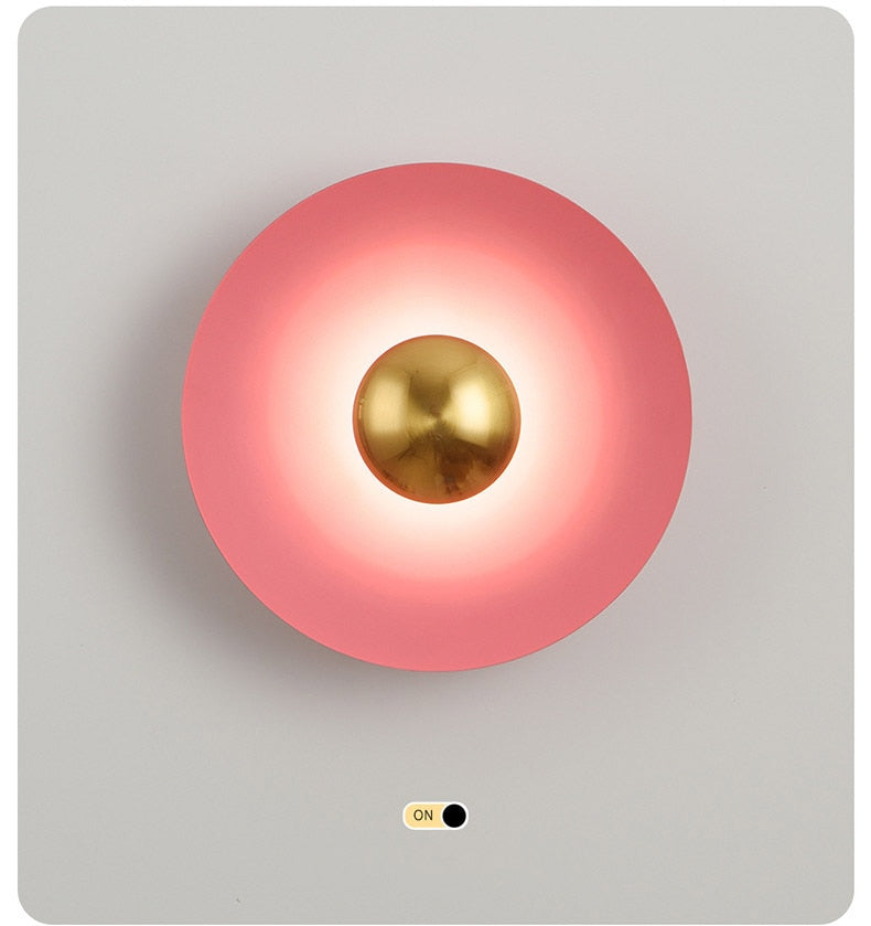 WIN Light luxury living room background round color wall lamp