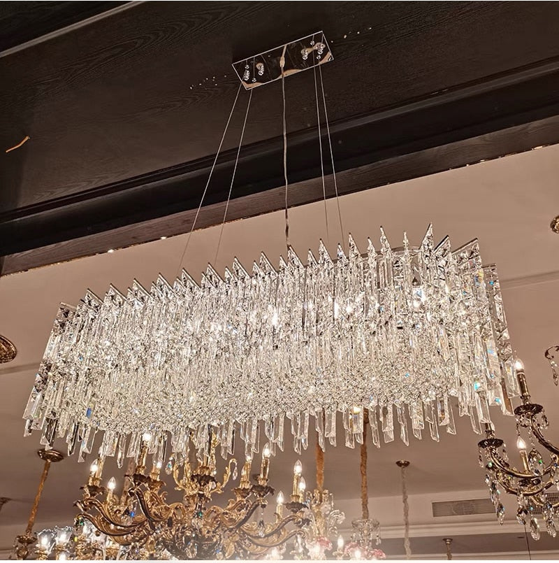 YLK Kitchen Island Modern Crystal Chandelier