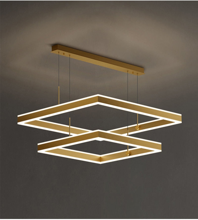 Ylk Square Black/Gold Hanging Lamp