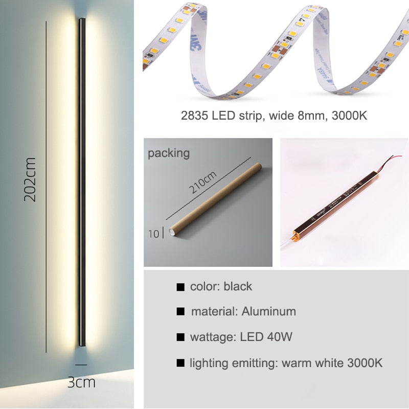 IIS Morane - Nordic Minimalist Long LED Wall light