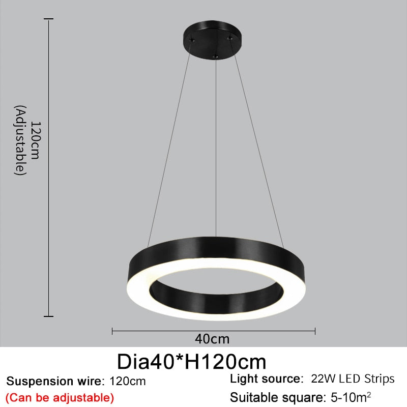 Ylk Bosque Black Ring Chandelier