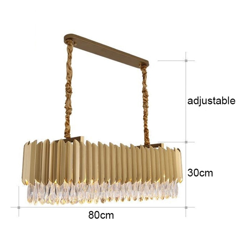 IND Modern Luxury Crystal Round Gold Black Chandelier Light