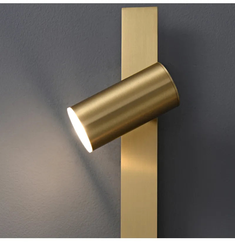 Trong minimalist Nordic style copper led wall lamp