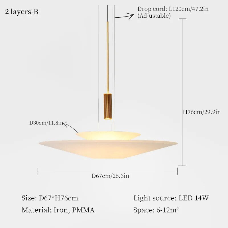 Modern Chandelier Flying Saucer Lamp UFO Hanging Light