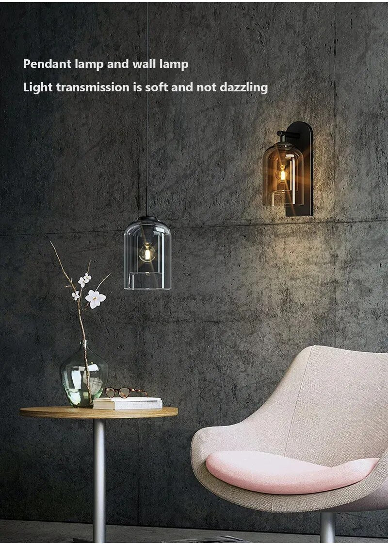 IIS Postmodern Indoor Glass Wall Lights Vintage Bath Vanity