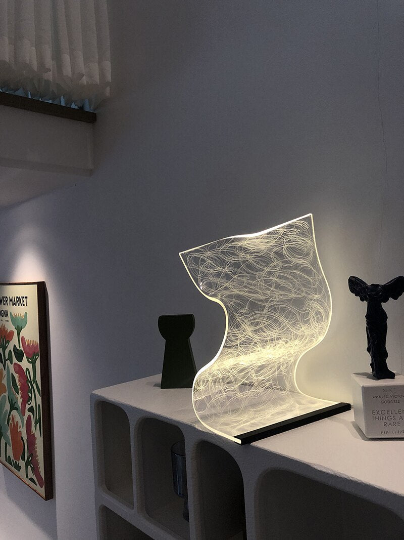 LYF Acrylic LED Table Lamp Stepless Dimming USB Charging Touch Switch Control