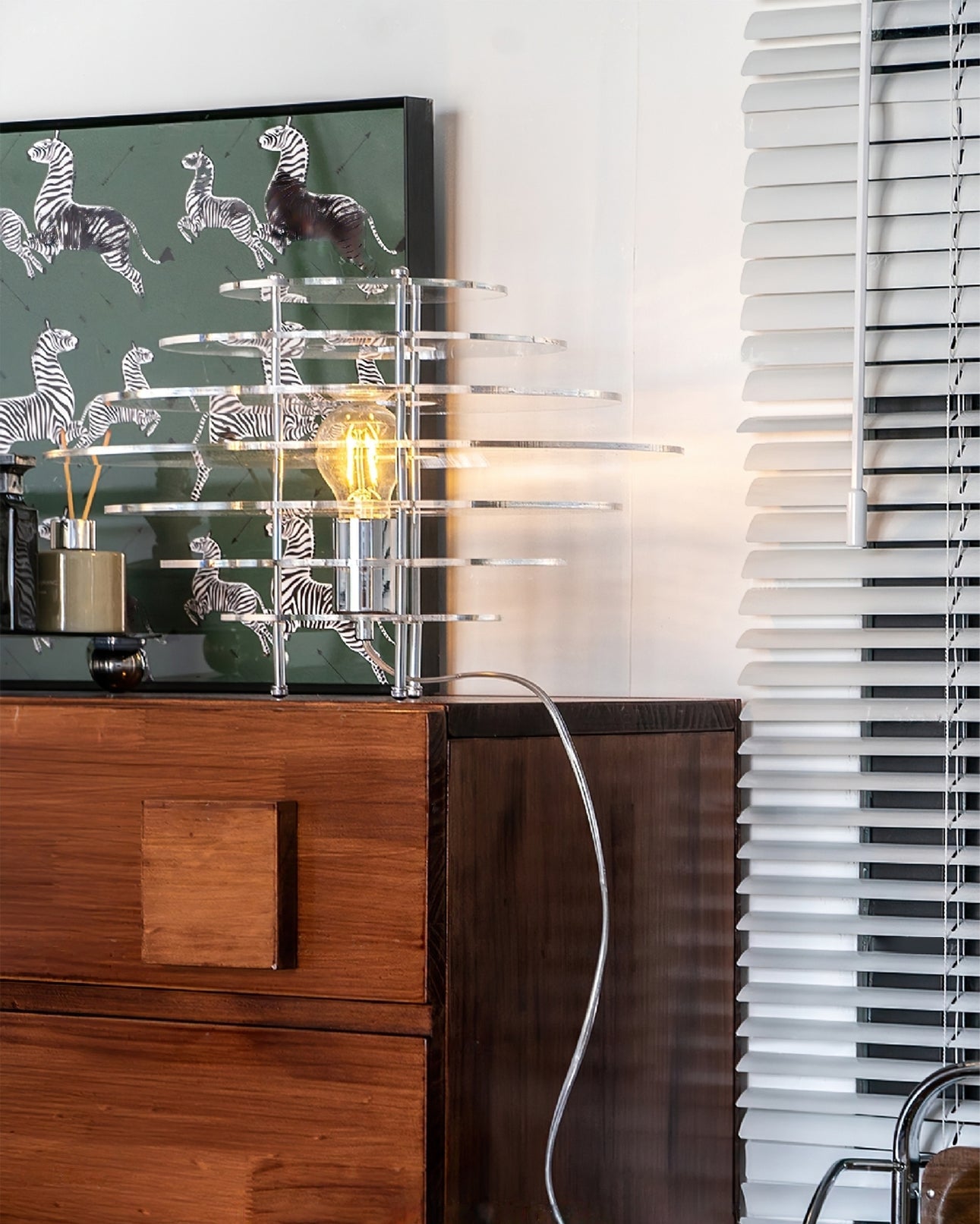 Saturn Chrome Table Lamp