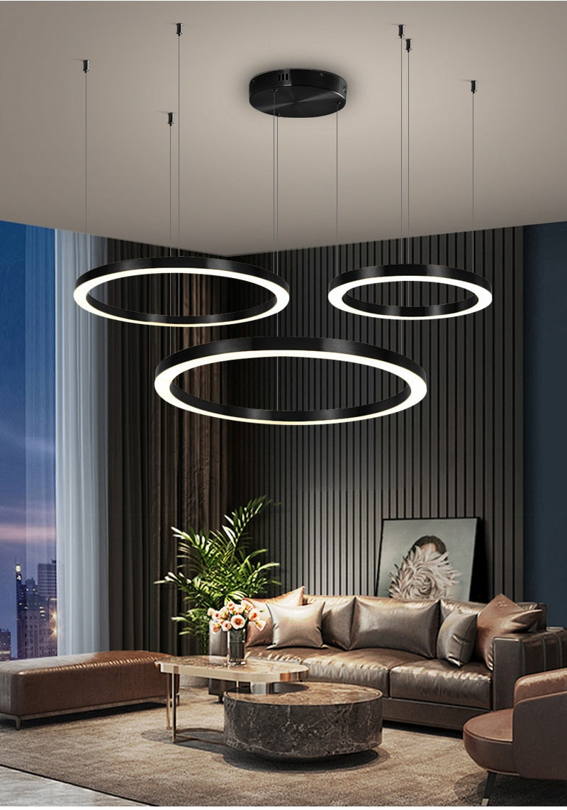 Ylk Bosque Black Ring Chandelier