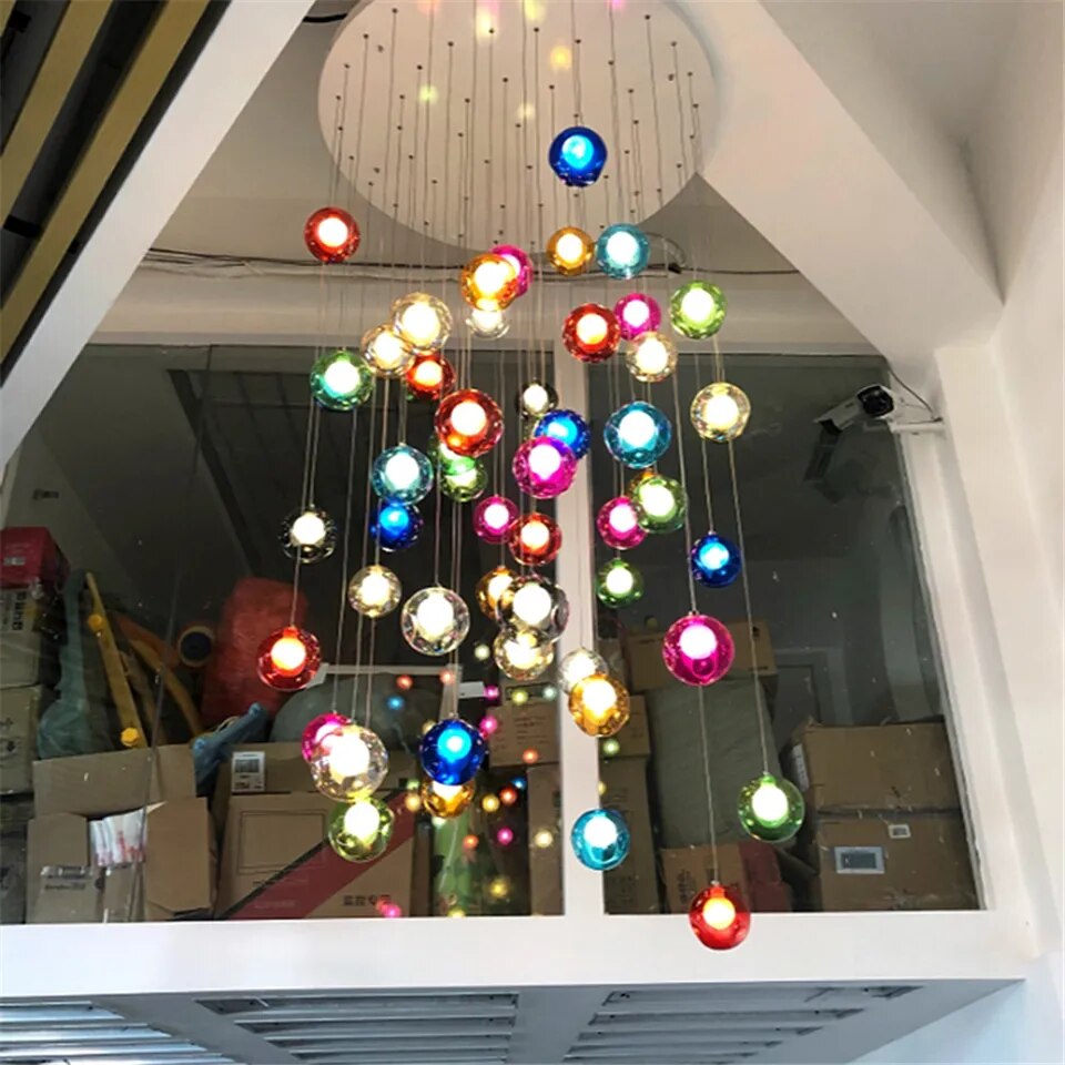 IIS Creative Bubble Colorful Glass LED Pendant Light
