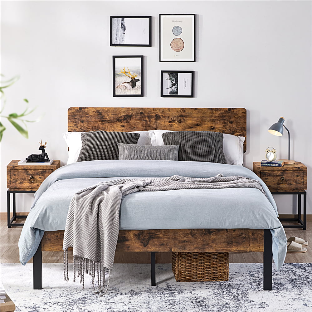 Stig - Nordic Wooden Bed Frame Queen Bed Frame with Storage