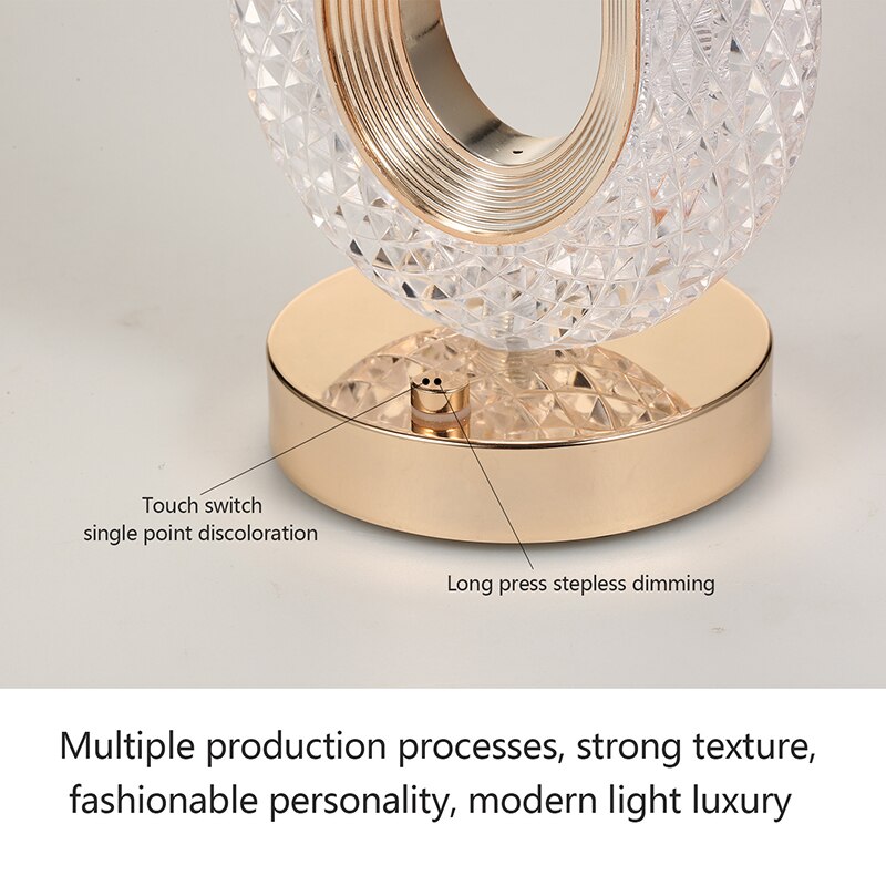 BAN Candace Oval Luxury Crystal Nordic LED table lamp