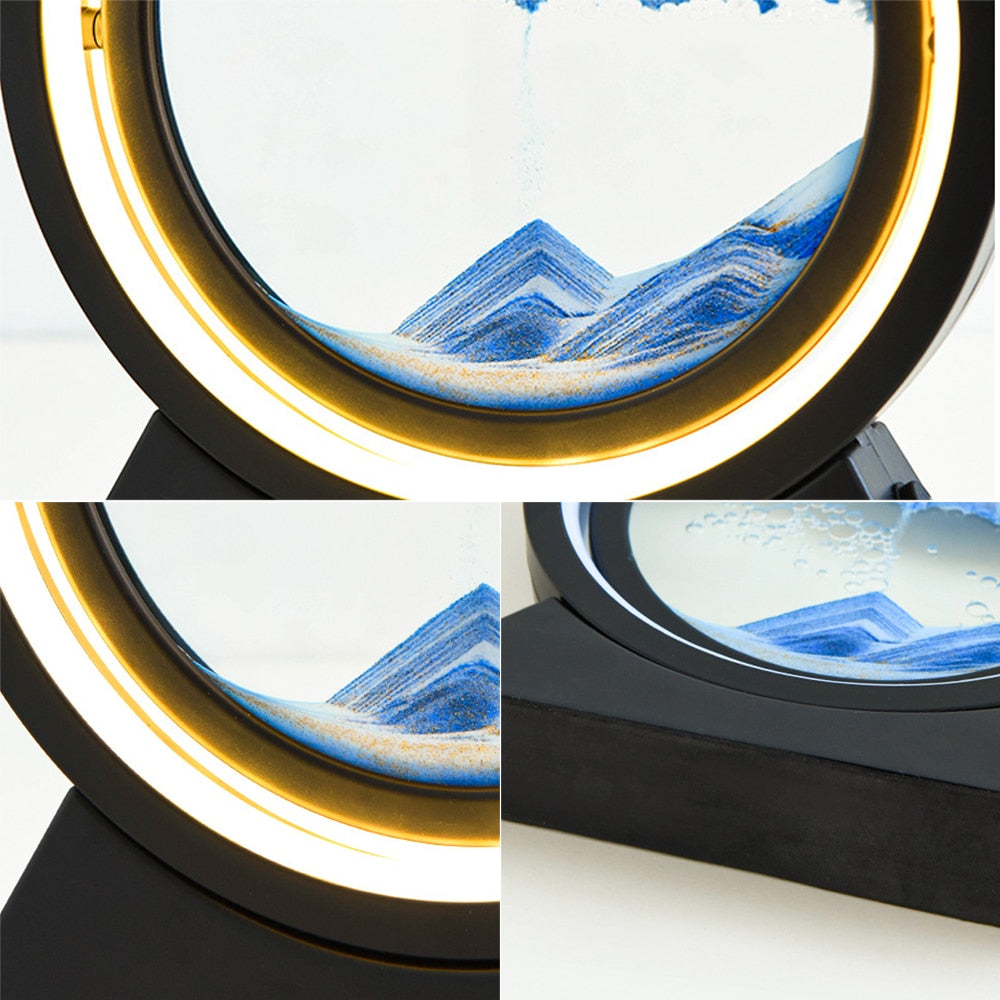 PQ 360° Rotate LED Sand Painting Night Lights