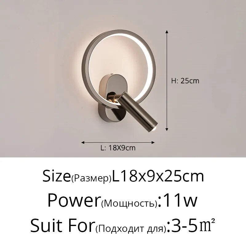 Touch Sensor Rotatable Spotlight Modern LED Wall Lights