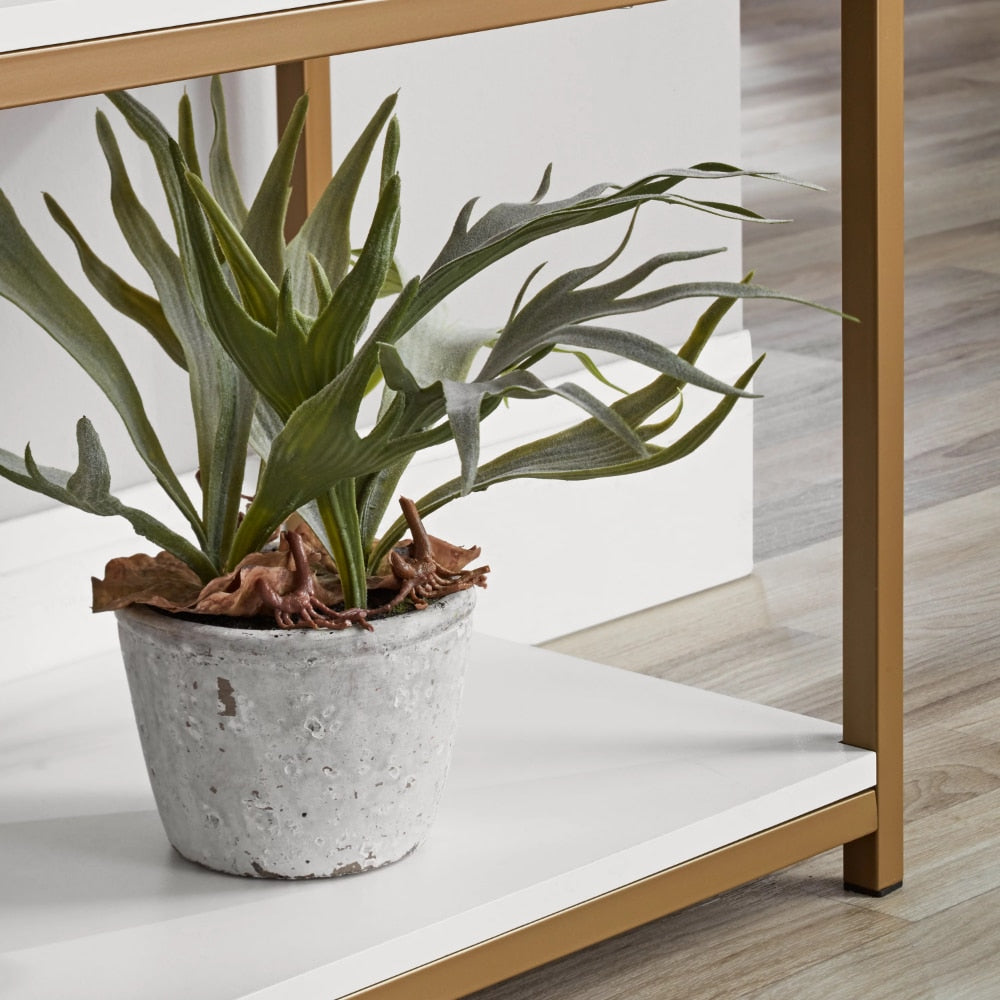 Inkeri - 6-Shelf Gold Metal Frame Bookcase