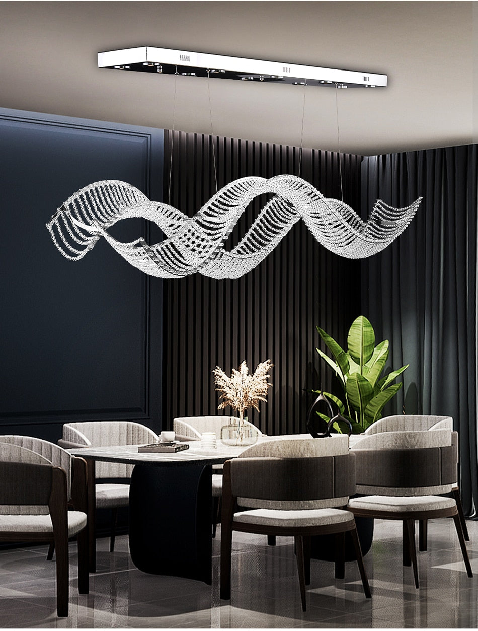 Ylk Large Wave Design Chandelier