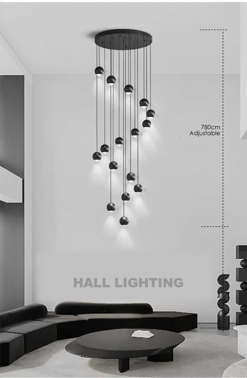 APEX Modern LED Duplex Hall Lighting Spiral Staircase Pendant Light