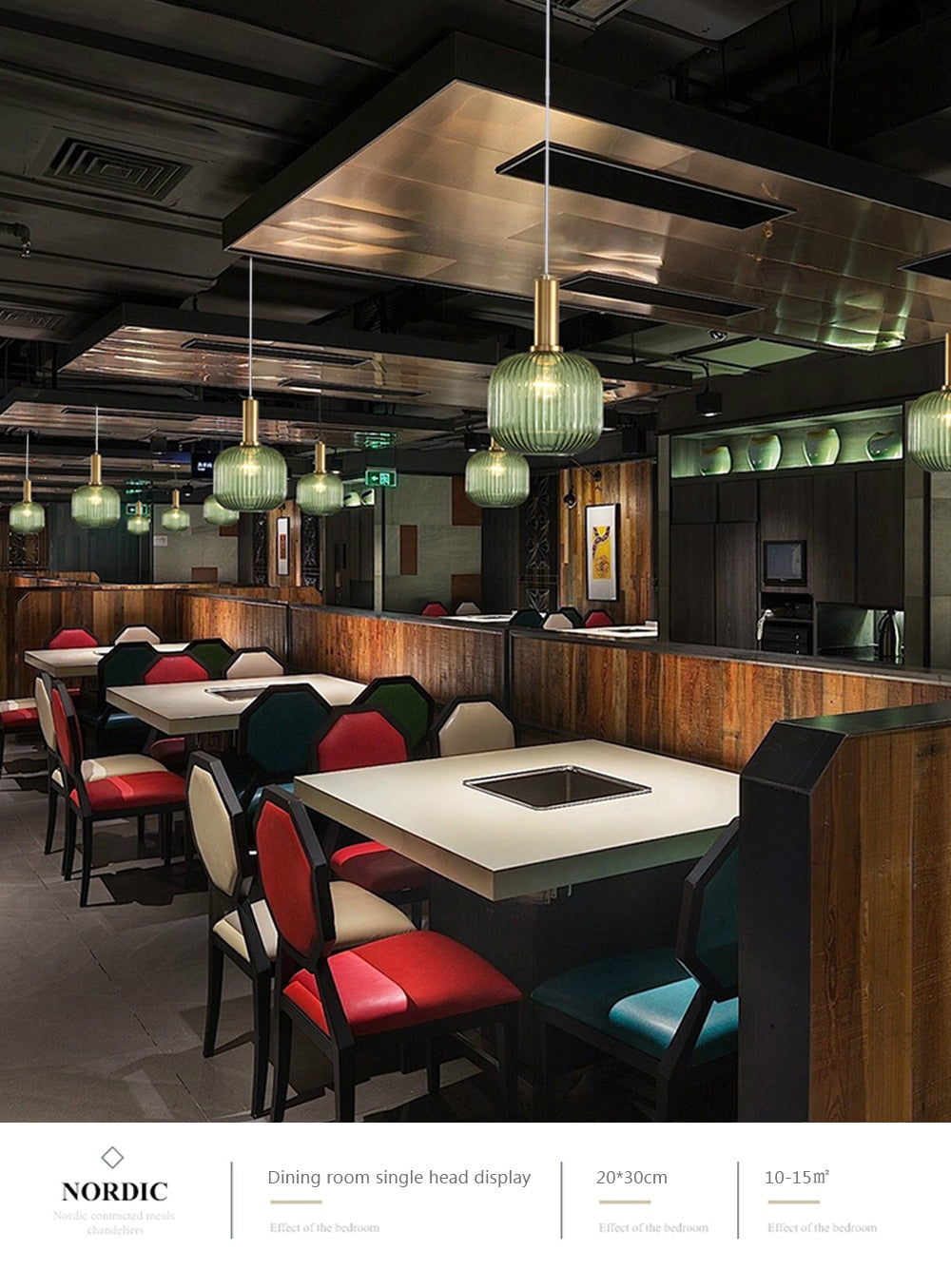 Wad Nordic Colorful Glass Pendant Light