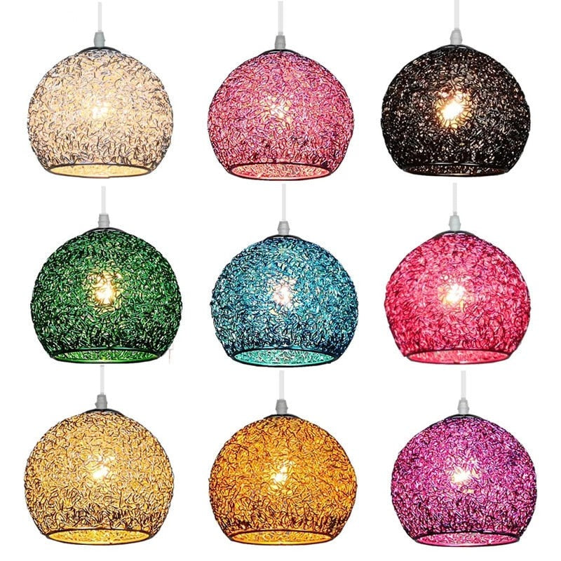 HEN Aerin Spherical Aluminum Wire Pendant Lights Color Macaron Suspension Luminaire