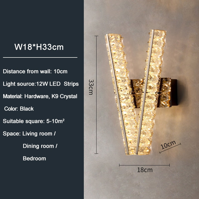 Ylk V Crystal Wall Sconce