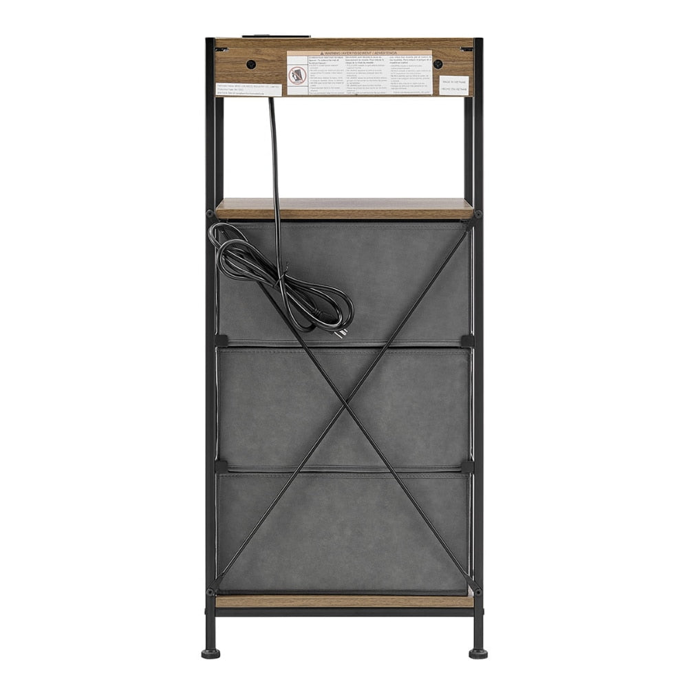 Eilif - Modern 3 Drawer Nightstand with Charging Station