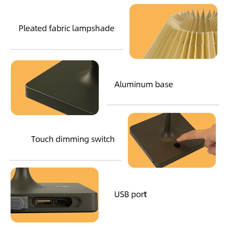AiS IP44 LED Dimmable USB Charge 3W Touch Control Desk Lamp