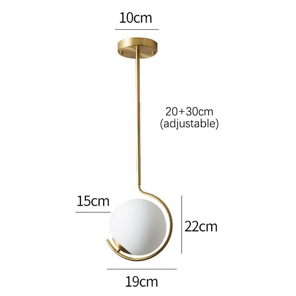 DAR Hafle - Glass Ball Modern LED Pendant Light